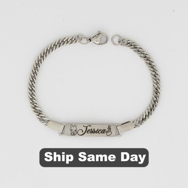 Custom Engravable Name Bracelet, Personalized Stainless Steel Message Bracelet, Best Gift for Her, dainty cuff bracelet, Valentine wife gift