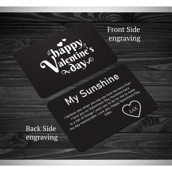Personalized wallet card, custom wallet card, wallet card insert, personalized message card, metal wallet card/laser engraved.